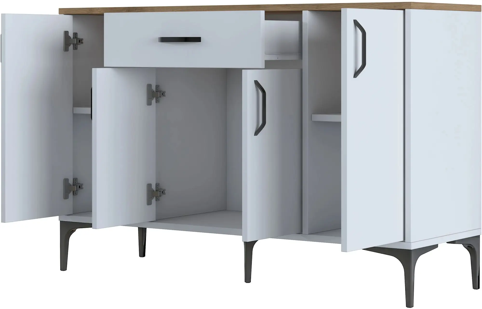 Тумба Mirage Meble JE136 (White/Walnut)