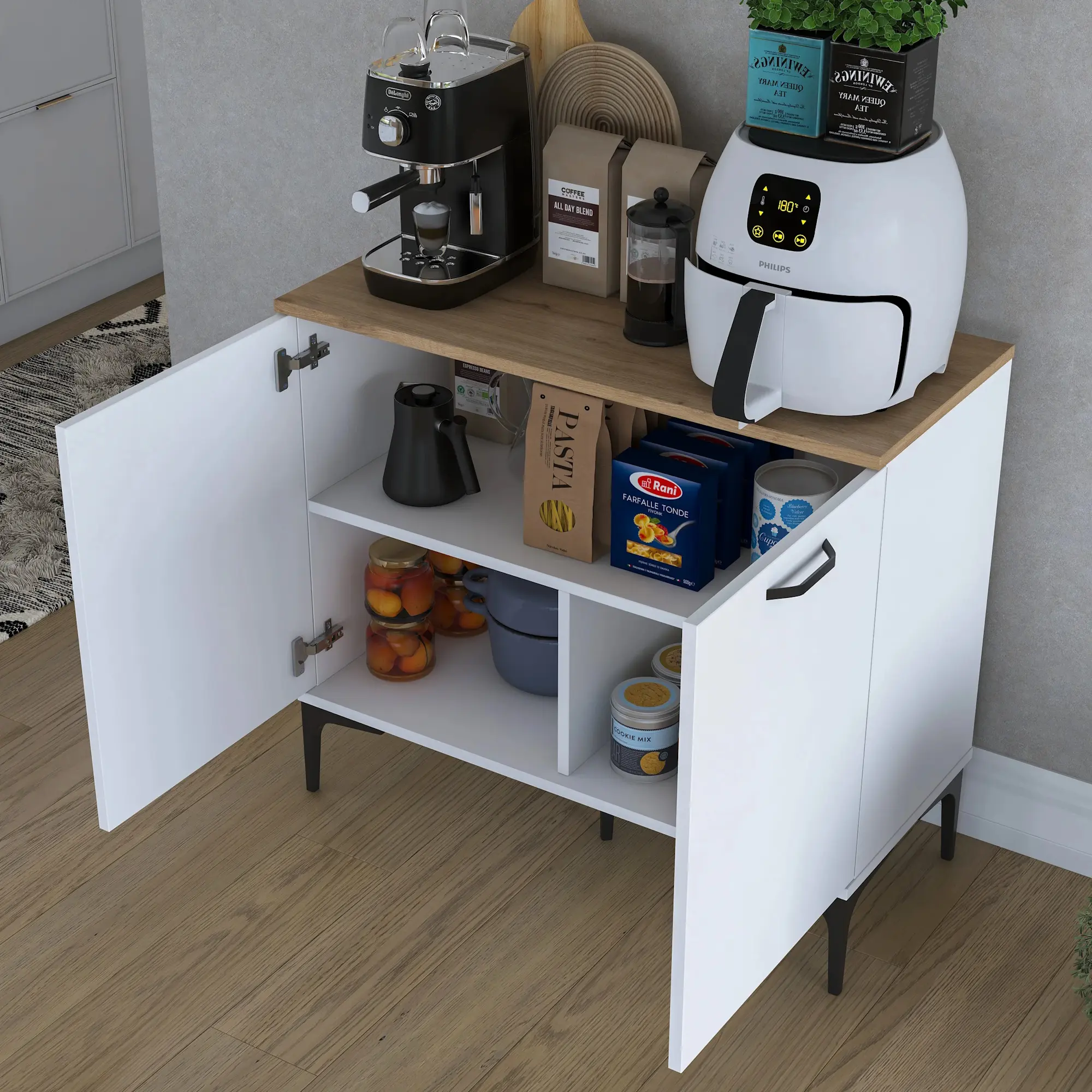 Tumba Mirage Meble JE190 (White/Walnut)