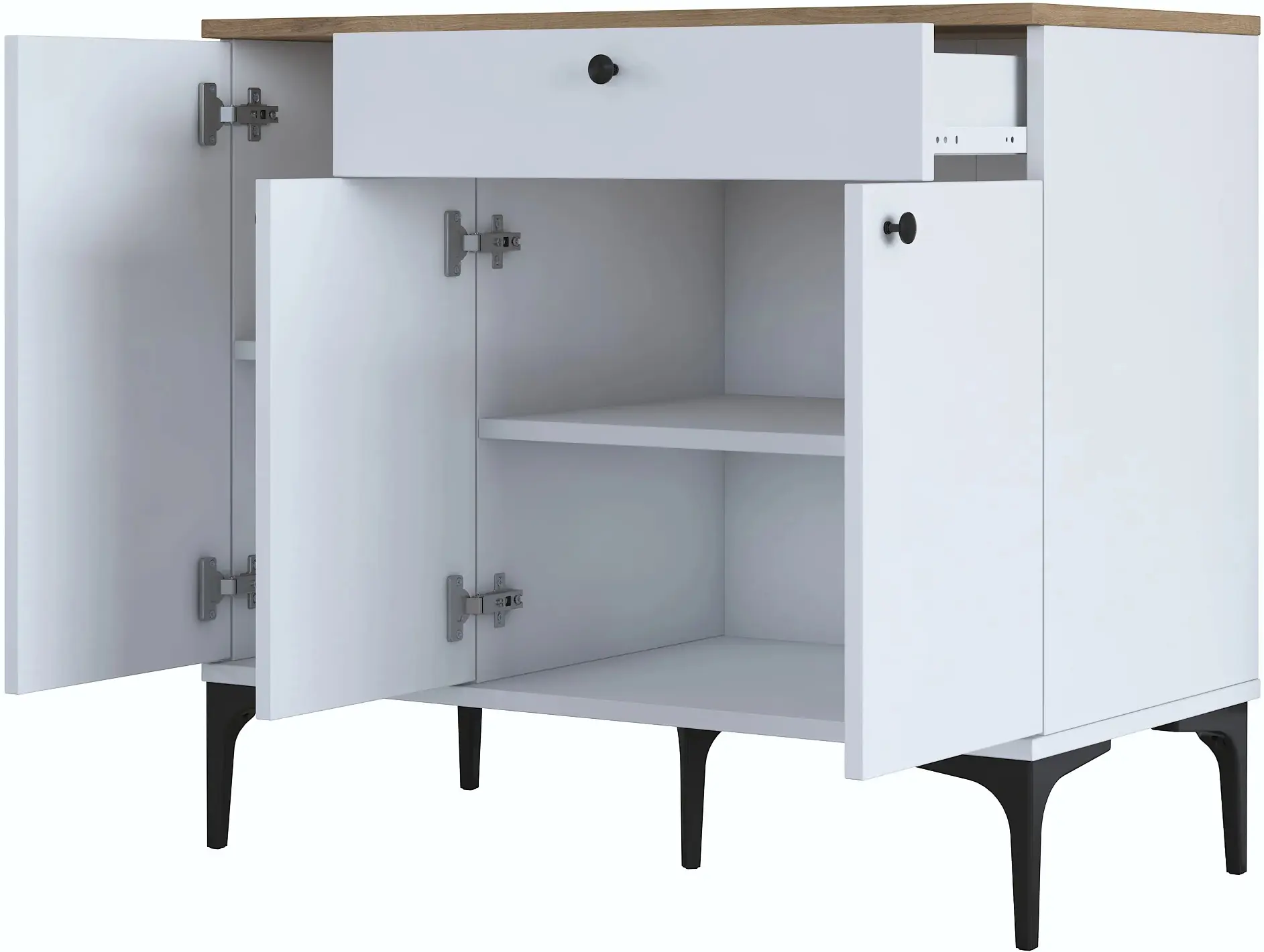 Tumba Mirage Meble JE194 (White/Walnut)