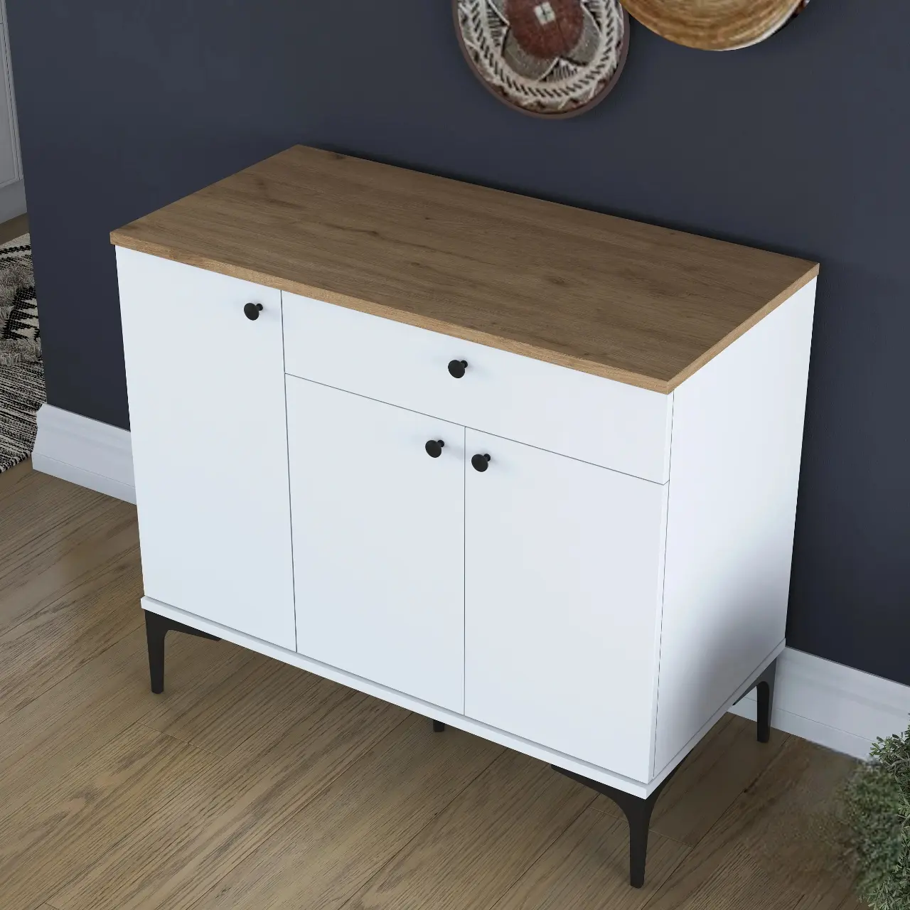 Tumba Mirage Meble JE194 (White/Walnut)