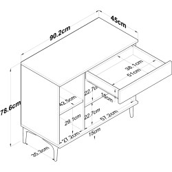 Tumba Mirage Meble JE194 (White/Walnut) Thumb