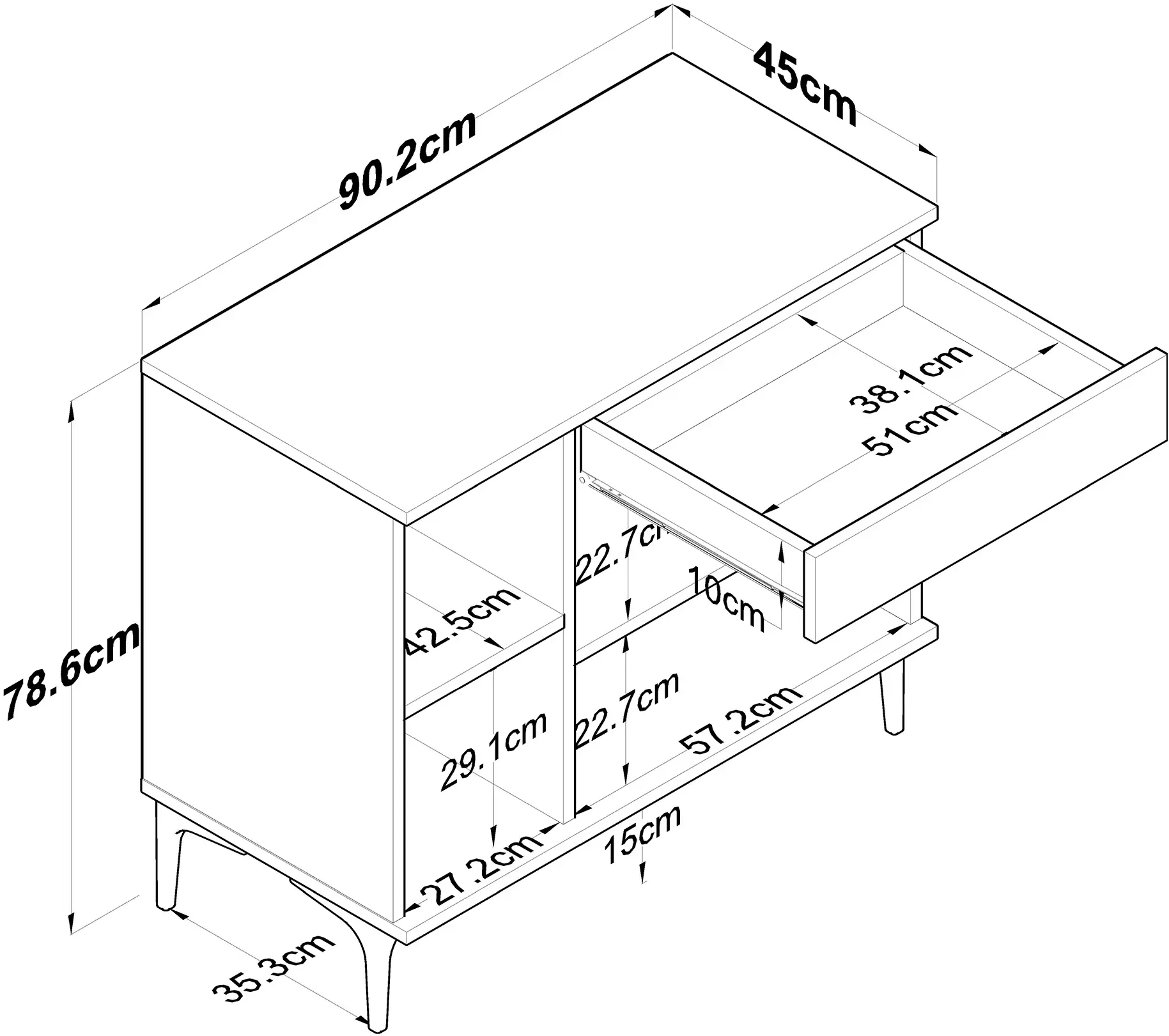 Tumba Mirage Meble JE194 (White/Walnut)