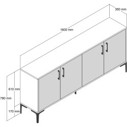 Tumba Mirage Meble Kiev 160 (White) Thumb