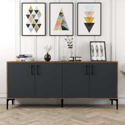 Tumba Mirage Meble Kiev 180 (Anthracite/Walnut)