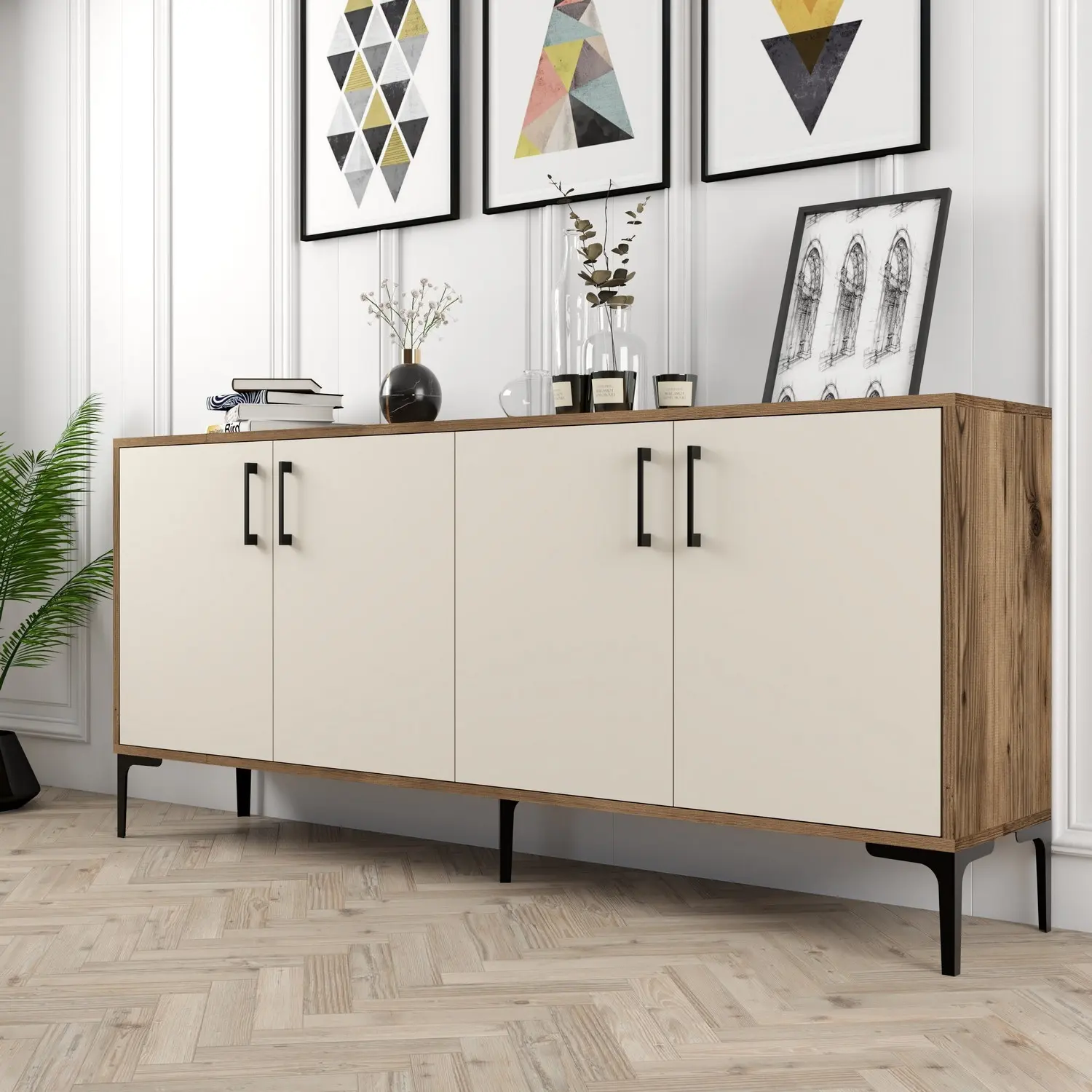 Tumba Mirage Meble Kiev 180 (Cream/Walnut)