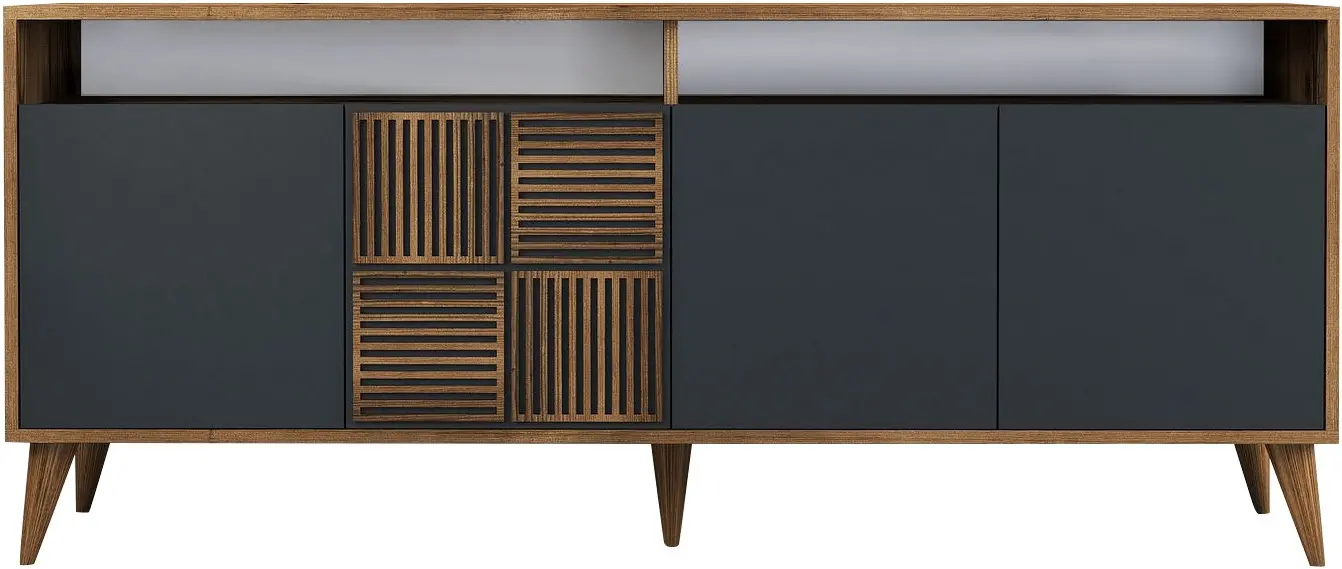 Тумба Mirage Meble Milan 180x79x35 (Anthracite/Walnut)