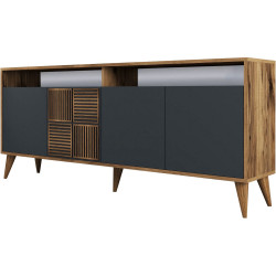 Тумба Mirage Meble Milan 180x79x35 (Anthracite/Walnut) Thumb