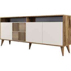 Tumba Mirage Meble Milan 180x79x35 (Cream/Walnut) Thumb