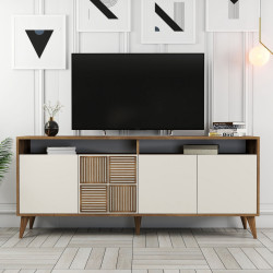 Tumba Mirage Meble Milan 180x79x35 (Cream/Walnut) Thumb