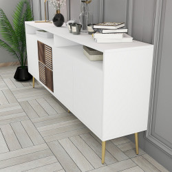 Tumba Mirage Meble Milan 180x79x35 (White/Gold) Thumb