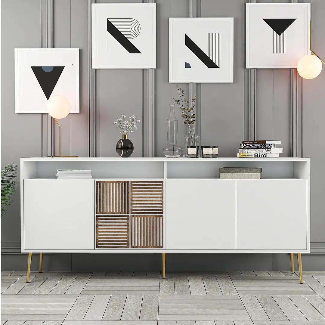 Tumba Mirage Meble Milan 180x79x35 (White/Gold)