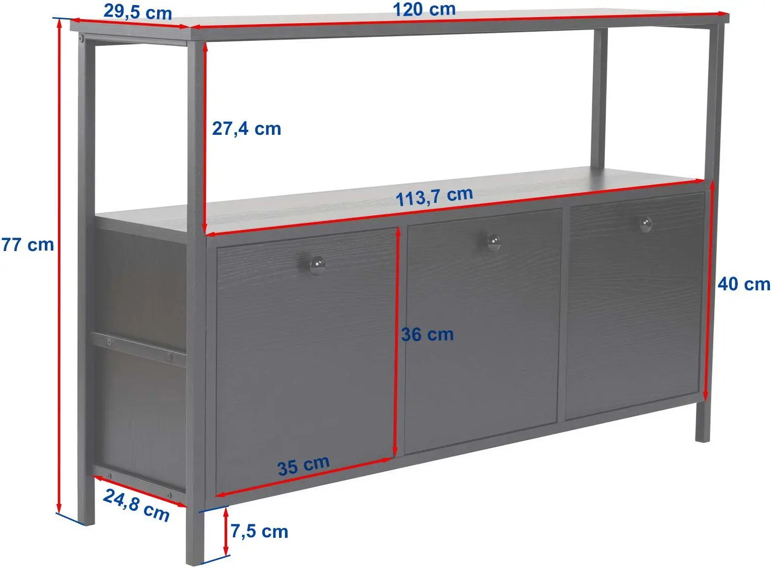 Tumba Mirage Meble Solace (Atlantic Pine/Black)