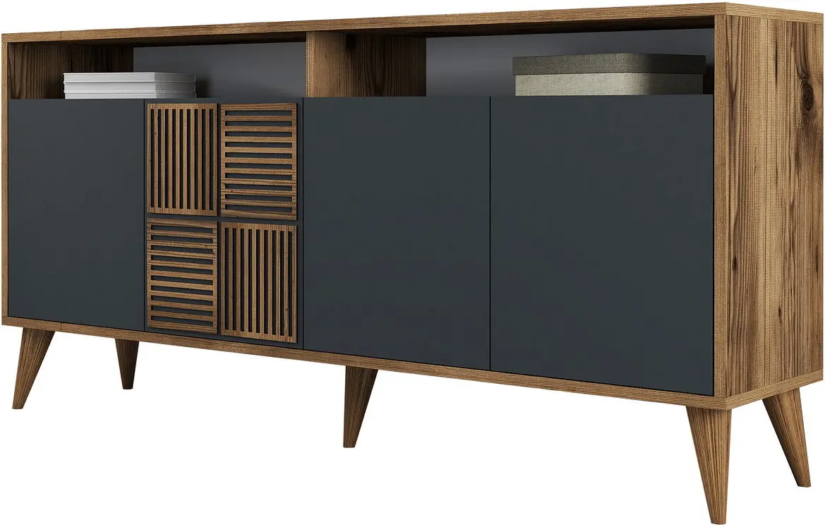 Тумба Mirage Meble Milan 160 (Anthracite/Walnut)