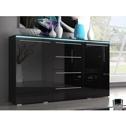 Comoda Mirjan24 Amber 26 cu iluminare LED (Black Gloss) Thumb