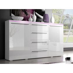 Comoda Mirjan24 Amber 26 cu iluminare LED (White Gloss) Thumb