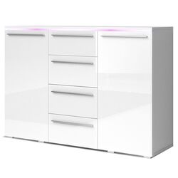 Comoda Mirjan24 Amber 26 cu iluminare LED (White Gloss)