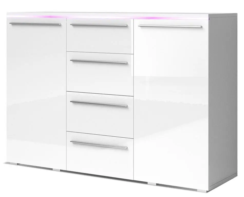 Comoda Mirjan24 Amber 26 cu iluminare LED (White Gloss)