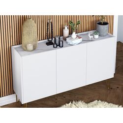 Тумба Mirjan24 Animere AK144/Narine K144 (White/White Marble/Gold) Thumb