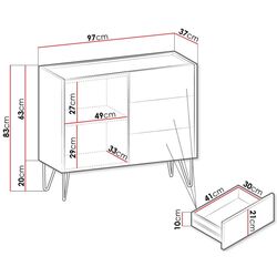 Тумба Mirjan24 Animere AKSZ97/Narine KSZ97 (White/White Marble/Gold) Thumb