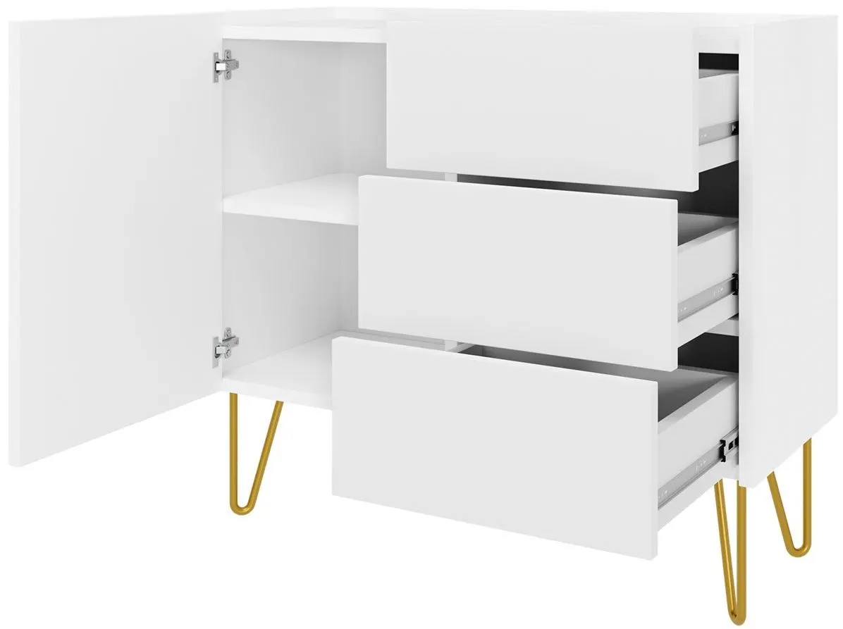 Тумба Mirjan24 Animere AKSZ97/Narine KSZ97 (White/White Marble/Gold)