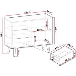 Tumba Mirjan24 Mostero MSKSZ104/Willow KSZ104 (Artisan Oak/Black) Thumb