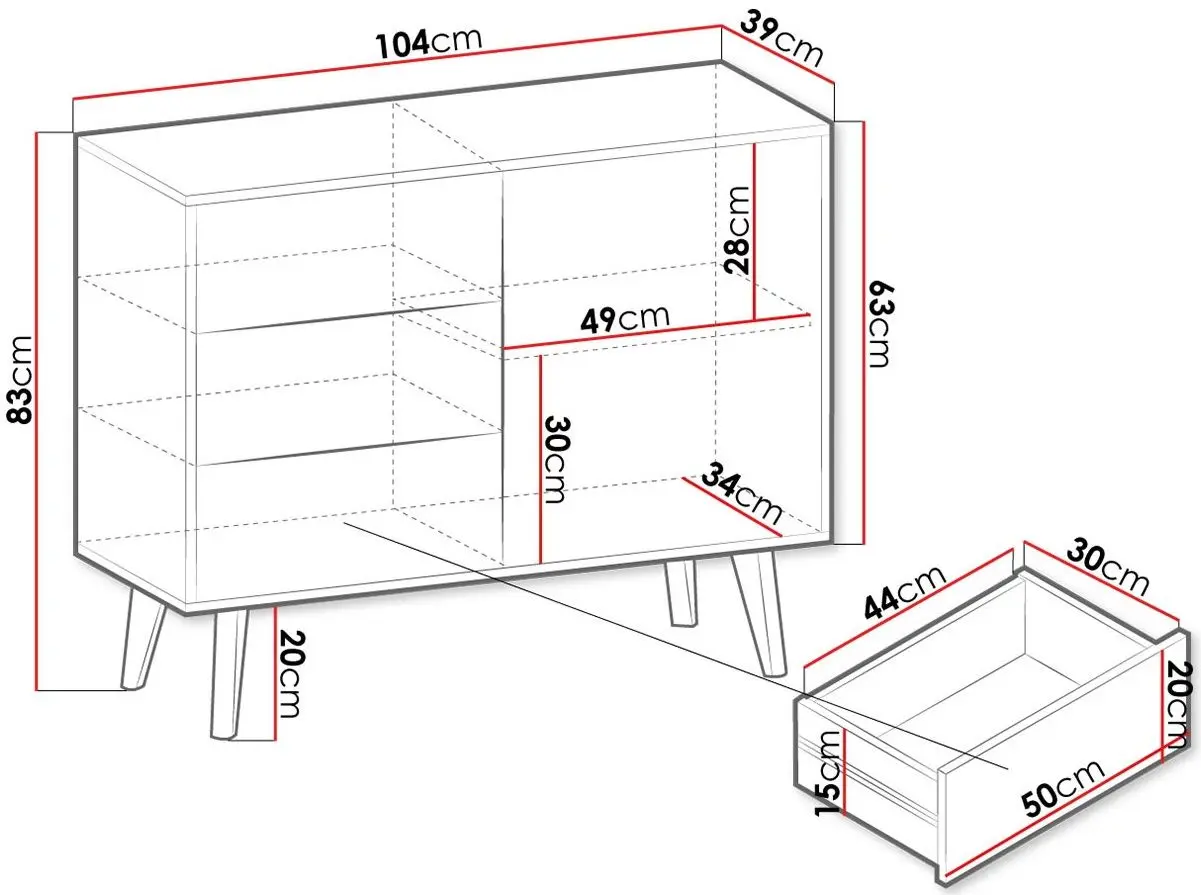 Tumba Mirjan24 Mostero MSKSZ104/Willow KSZ104 (Artisan Oak/Black)