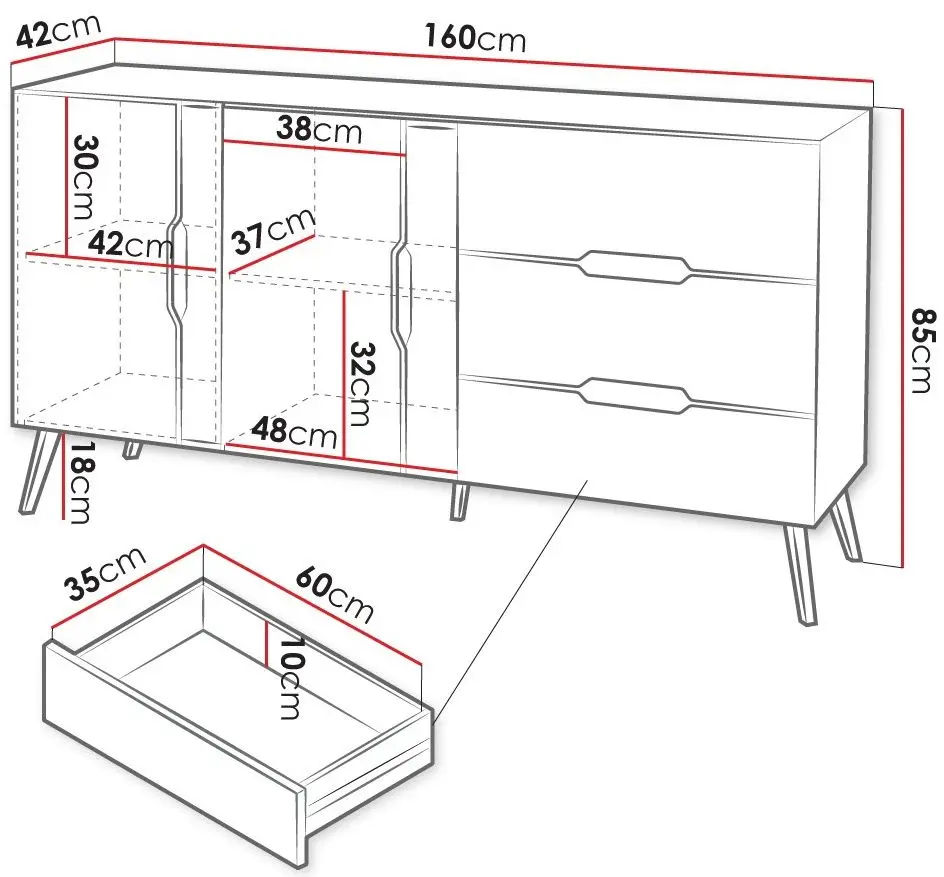 Tumba Mirjan24 Motez/Dazel 2D3S (Gray/Black)
