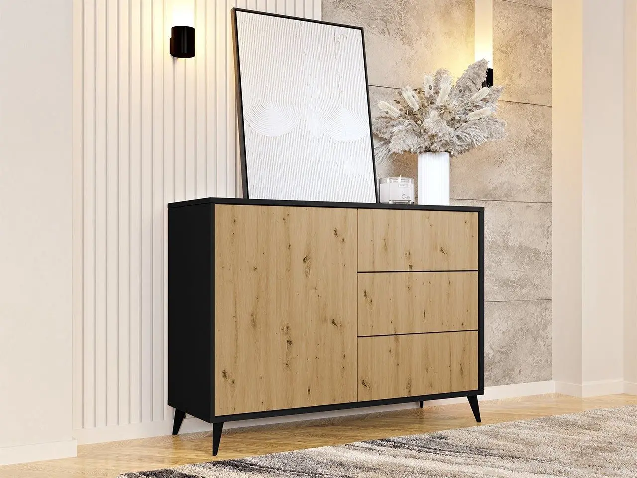 Tumba Mirjan24 Oksawi/Ovessi 1D3SZ (ArtisanOak/Black)