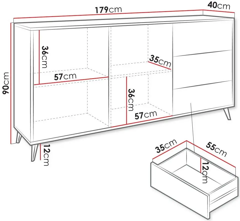 Tumba Mirjan24 Oksawi/Ovessi 2D3SZ (Artisan Oak/Black)