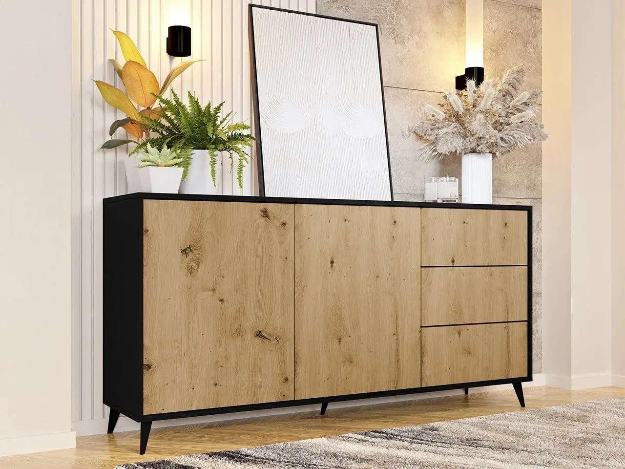 Tumba Mirjan24 Oksawi/Ovessi 2D3SZ (Artisan Oak/Black)