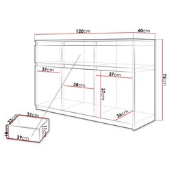 Тумба Mirjan24 Purtiko/Pateni 3D3S (White) Thumb