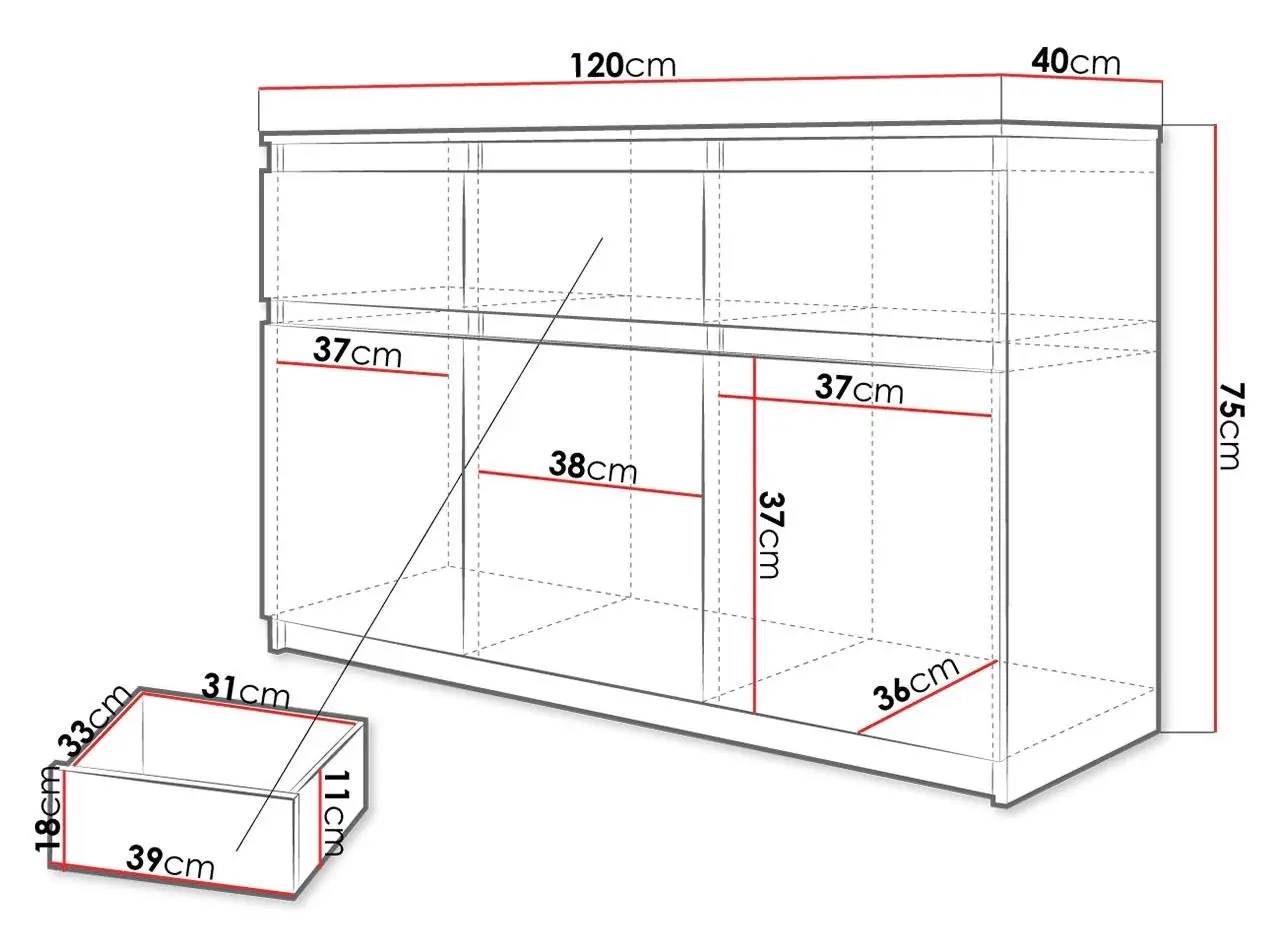 Тумба Mirjan24 Purtiko/Pateni 3D3S (White) - 3