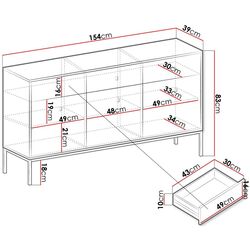 Comoda Mirjan24 Tonkor TKSZ154/Mono MKSZ154 (White/Gold) Thumb