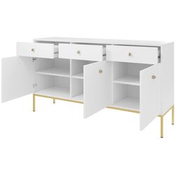 Comoda Mirjan24 Tonkor TKSZ154/Mono MKSZ154 (White/Gold) Thumb