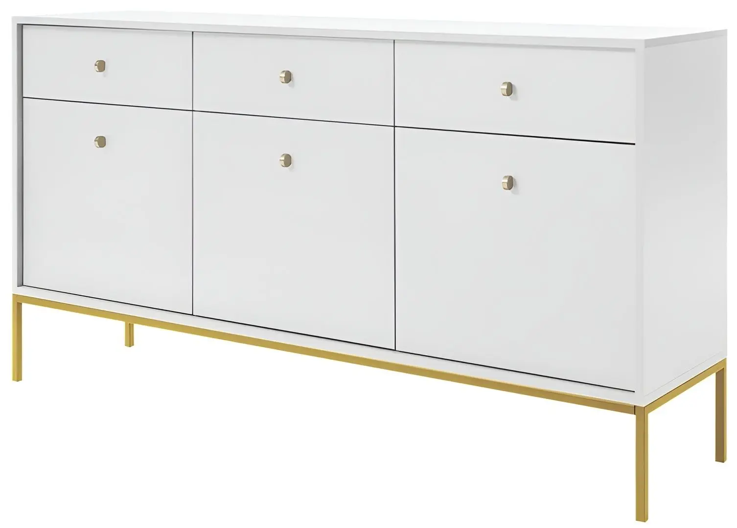 Comoda Mirjan24 Tonkor TKSZ154/Mono MKSZ154 (White/Gold)