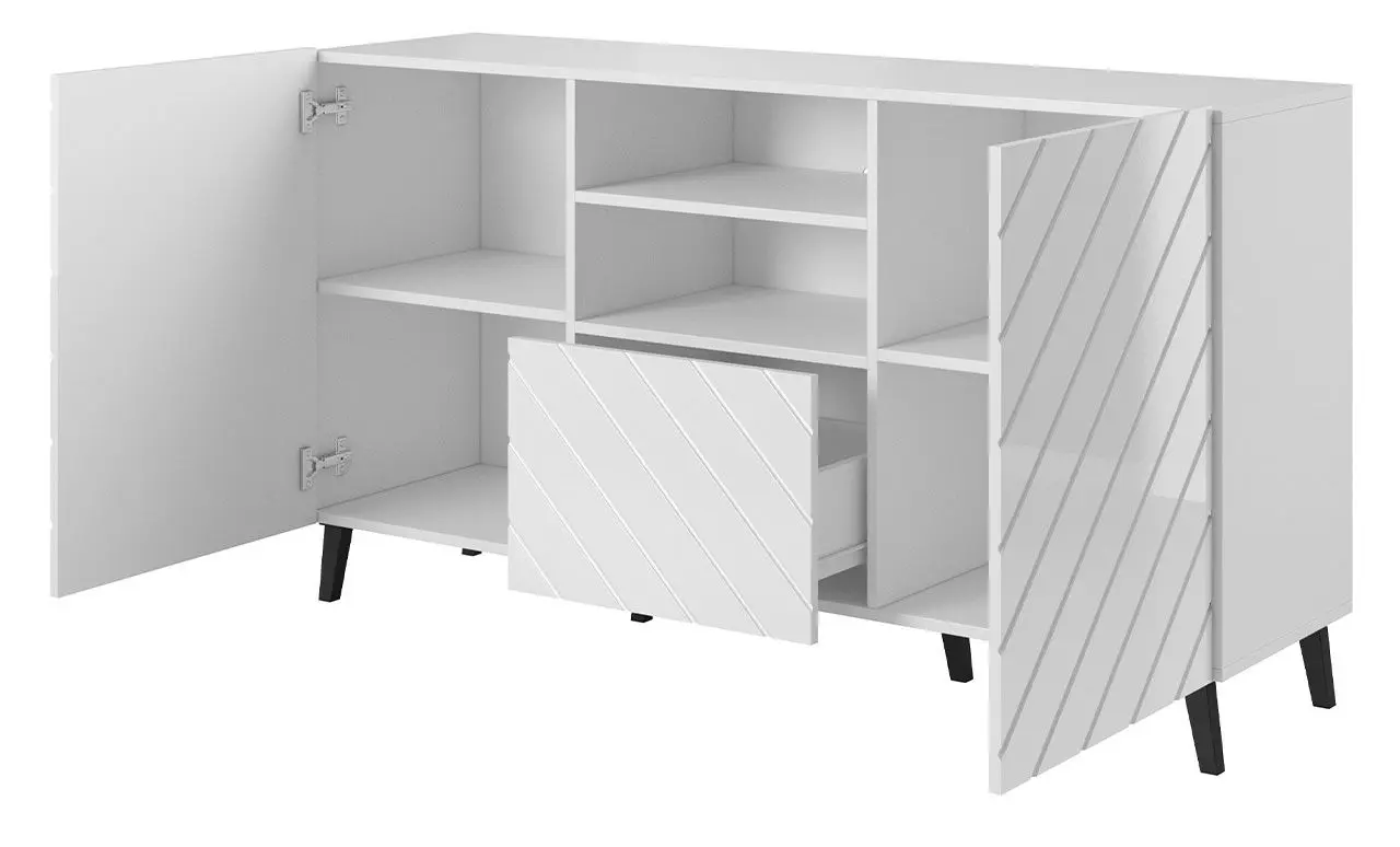 Comoda Mirjan24 Zitok/Abeto 200 (Black Gloss/Black)