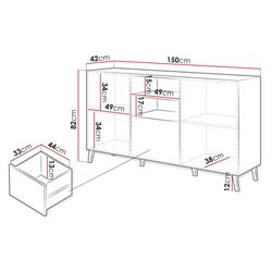Comoda Mirjan24 Zitok/Abeto 200 (Black Gloss/Black) Thumb