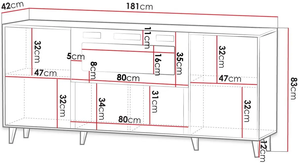 Тумба с биокамином Mirjan24 Tilderi 180/Vamos (Wotan Oak/Black) - 2