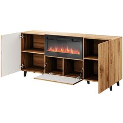 Тумба с биокамином Mirjan24 Tilderi 180/Vamos (Wotan Oak/Black) Thumb