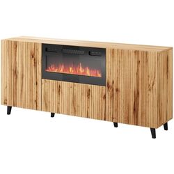 Tumba cu biosemineu Mirjan24 Tilderi 180/Vamos (Wotan Oak/Black)