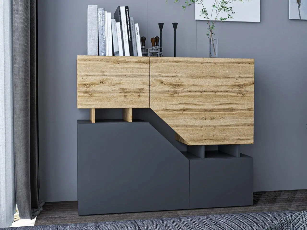 Tumba Mirjan24 Bekas/Ceelias (Anthracite/Wotan Oak) - 3