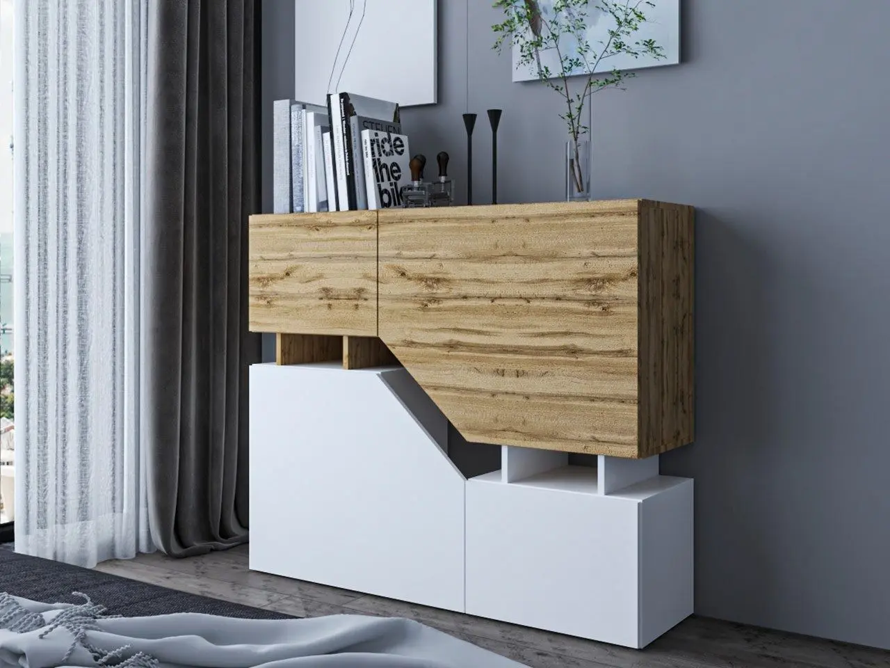 Tumba Mirjan24 Bekas/Ceelias (White/Wotan Oak) - 2