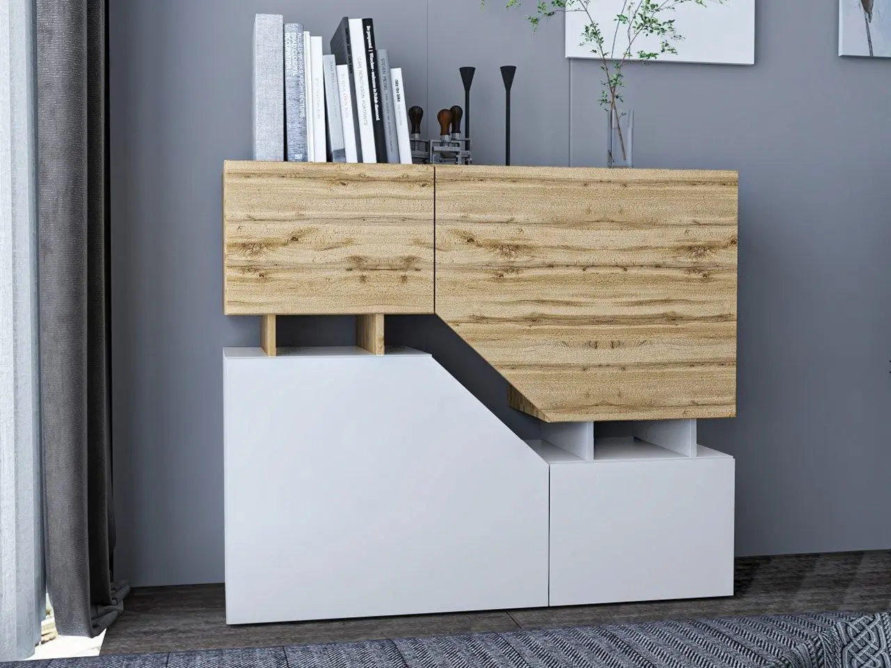 Tumba Mirjan24 Bekas/Ceelias (White/Wotan Oak) - 3