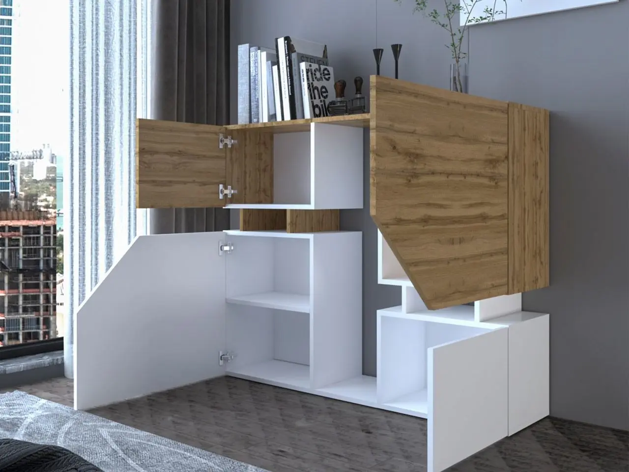 Tumba Mirjan24 Bekas/Ceelias (White/Wotan Oak) - 4