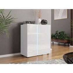 Tumba Mirjan24 Metikone/Diss cu LED iluminare (White/White Gloss) Thumb