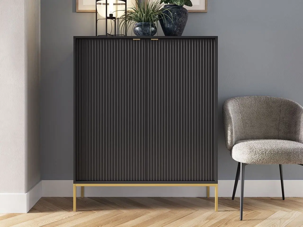 Тумба Mirjan24 Mijano MK104/Nova K104 (Black/Gold)