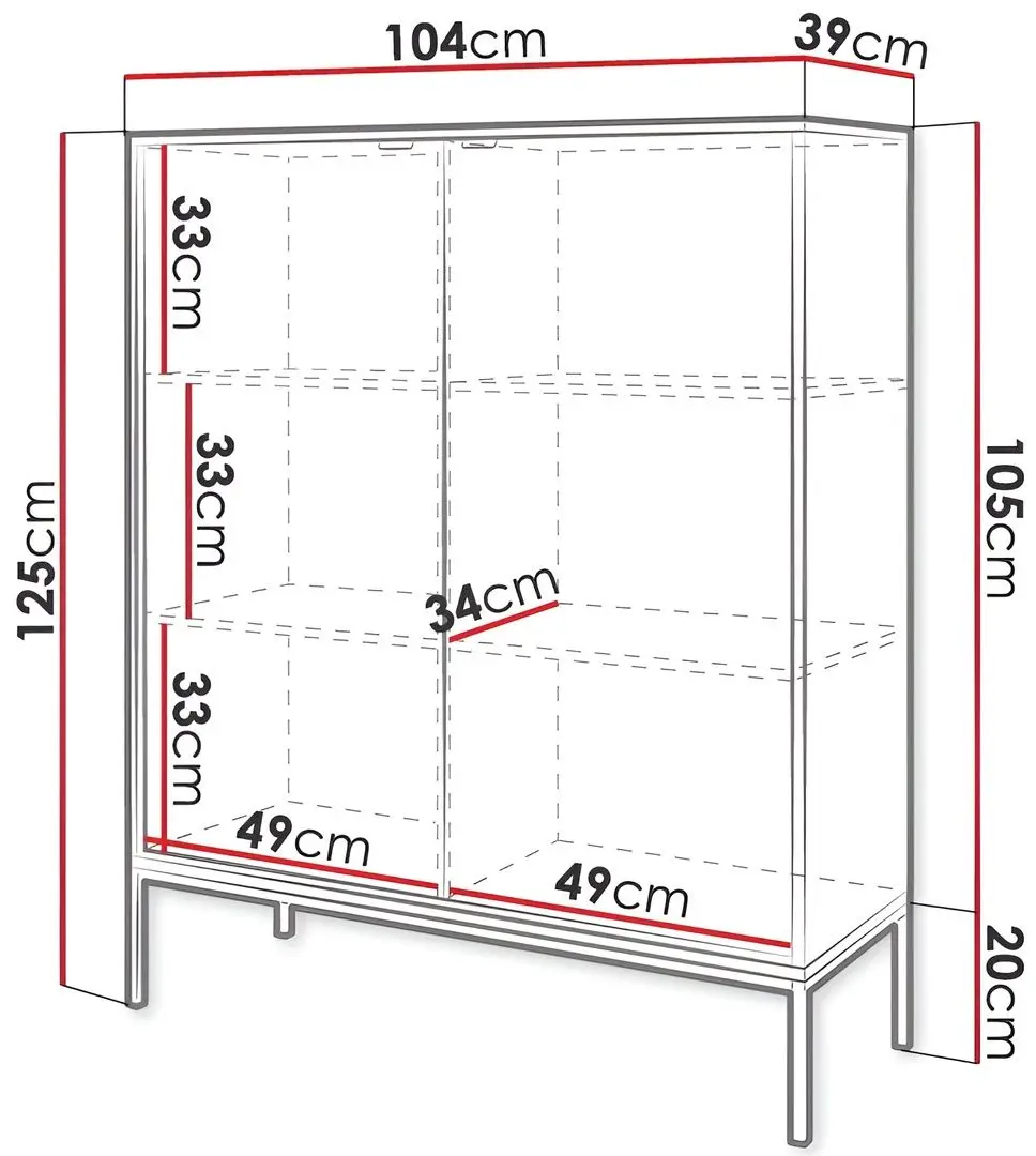 Тумба Mirjan24 Mijano MK104/Nova K104 (White/Gold)