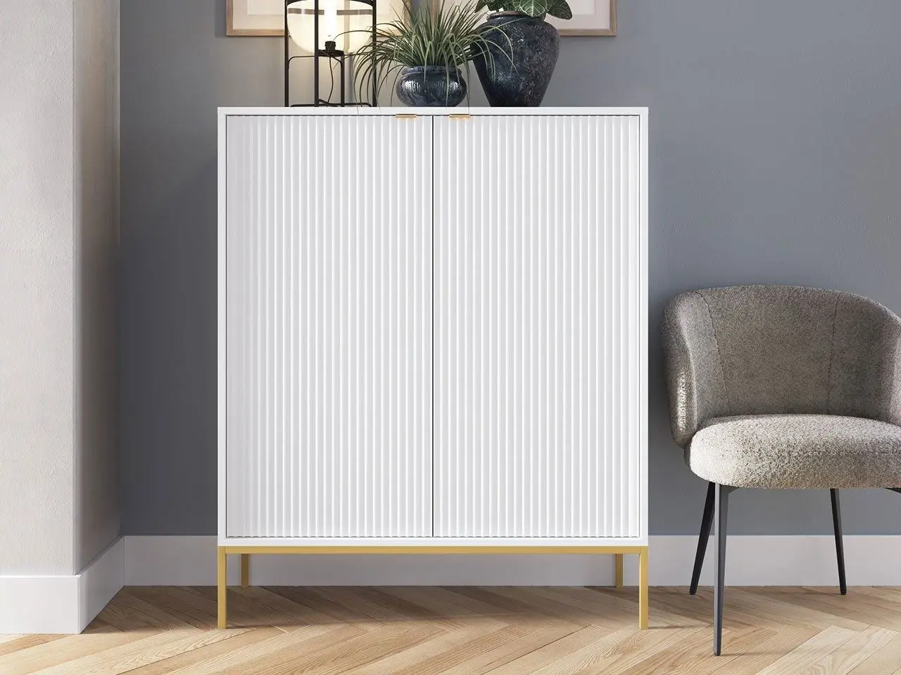 Тумба Mirjan24 Mijano MK104/Nova K104 (White/Gold)