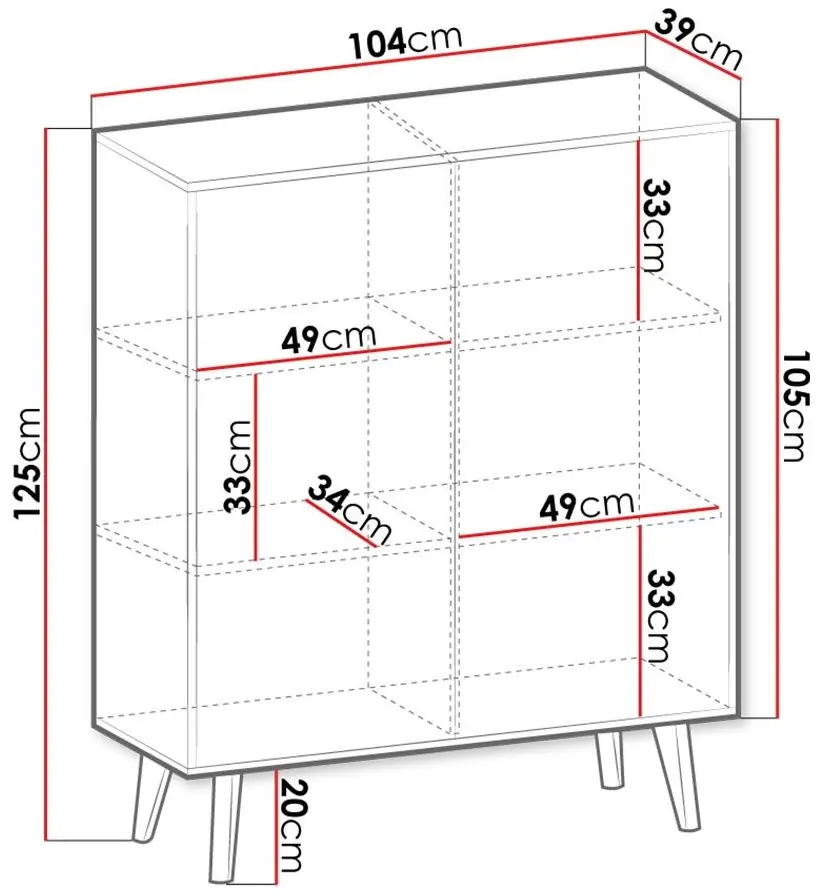 Tumba Mirjan24 Mostero MSKD104/Willow KD104 (Artisan Oak/Black)