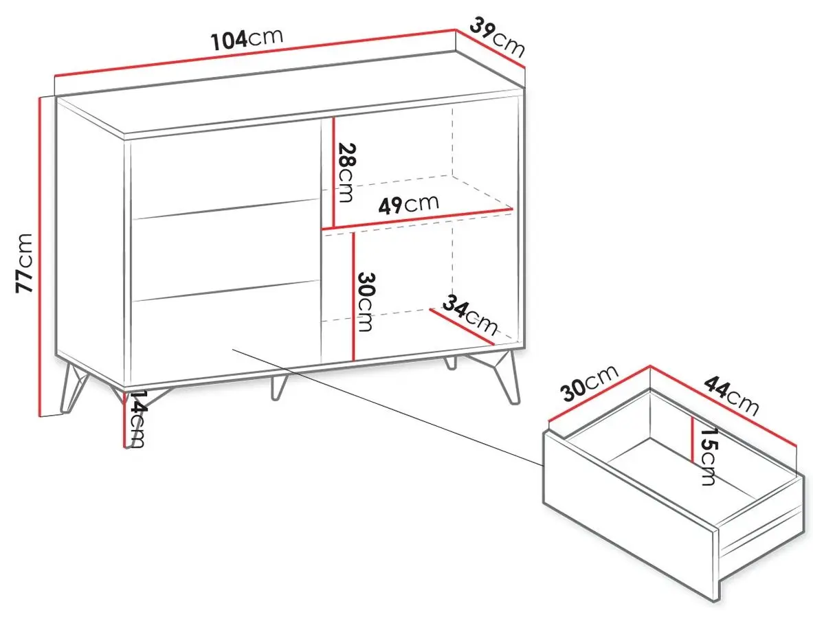 Tumba Mirjan24 Namiro NKSZ104/Diamond KSZ104 (Black/Evoke Oak)
